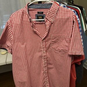 Lee Men's Red Checkered Shirt